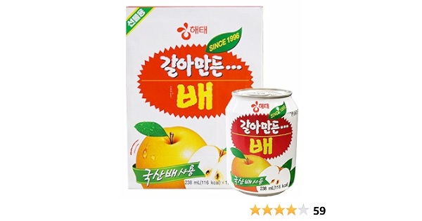 Amazon ヘテ すりおろし梨ジュース 缶 238ml 12本 1box ヘテ 野菜ジュース フルーツジュース 通販
