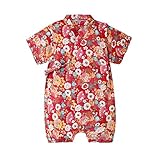 ディゾン(dizoon) 夏 子供甚平 浴衣 和風 ロンパース ベビー 新生児 子供服 女の子 花柄 夏祭り 盆踊り 花柄 4デザイン ピンク 綿100% 70 80 90cm