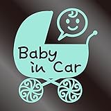 nc-smile Baby in car ステッカー ベビーカー Baby carriage (ミントグリーン)