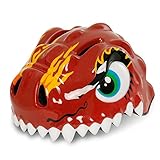 Garmine ヘルメット 子供用 自転車 可愛い恐竜型 超軽量 調整可能 幼児 キッズ 小学生 スケートボードなど適用 スポーツヘルメット (レッド)