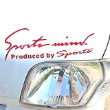 Sports mind 車 バイク ステッカー デカール シール 汎用 サイド ドレスアップ スポーツマインド sports mind 全8カラー 4サイズ (レッド, Sサイズ 19×7cm)