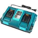 Abeden マキタDC18RD 互換充電器 2口充電 マキタ 18V 互換充電器 2個バッテリー同時に充電 14.4V～18Vバッテリー適用 メロディー搭載 壁掛け可能 PSE認証済み