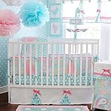 3 Pieceブルーピンクイエローペイズリーベビーベビーベッド寝具セット、新生児子供部屋ベッドセット幼児子ソフトコットンキャンディAdorableソリッドCozyポルカドットパターン毛布掛け布団、コッ