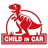 imoninn CHILD in car ステッカー　【パッケージ版】　No.71　ティラノサウルスさん　（赤色）