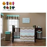 COCOA MINT - 3 PIECE CRIB BEDDING SET & PURCHASECORNER TOY BUNDLE by Trend Lab [並行輸入品]