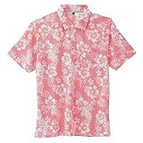 アロハ柄半袖ポロシャツ KS-1287 ピンク L