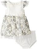 Bonnie Baby Girls ' Quiltedニットに刺繍レースドレス