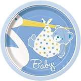 Blue Baby Shower Small Paper Plates - Baby Boy by Uk Baby Shower Co