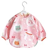 新生児祝う　ベビー　子供服　お食事用スタイ　スモック　エプロン　うわっぱり　防水　防汚　洗いやすい　快適　柔らかい　綿製 （6-9ヶ月）