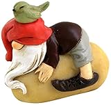 Top Collection Miniature Fairy Garden and Terrarium Napping Garden Gnome on Stone with Cute Bird [並行