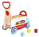 Pidoko Kids Wooden Ride On Multi Functional Baby Wagon - Wooden Push and Pull Peddle Scoot Balance B