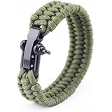 Stainless Steel Buckle Paracord Bracelet Emergency Rescue Paracord Bracelet Outdoor Climbing Rope Parachute Cord 23cm Nice an