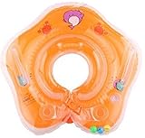 FUPUONE ベビー用うきわ 浮き輪首リング ベビーフロート プレスイミング お風呂に (オレンジ)