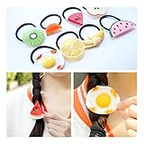 BIANHUAN 果物型 ヘアゴム ヘアリング 8点セット 可愛い カラフル 髪飾り 髪留め 王冠 可愛い アクセサリー ヘアクリップ リボン 子供も通用 キッズ 髪留め ヘアバンド ヘアピン 子供髪