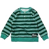 《秋冬春対応》 CHILD CHAMP(チャイルド チャンプ) 30/10裏毛スマイルヘンリーボーダートレーナー 95cm/GR NO.C-271064