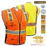 KwikSafety Class 2 Safety Vest High Visibility Deluxe Reflective Safety Vests Construction Reflectiv
