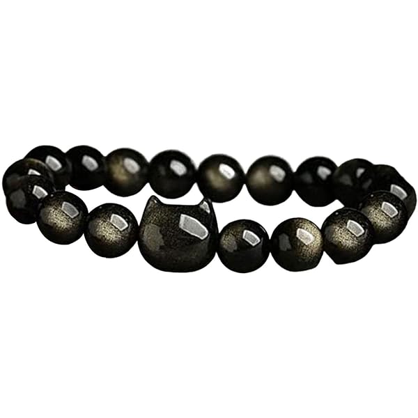 Amazon | SUKIMIND 天然石 ゴールデンオブシディアン ブレスレット