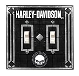 Harley Davidson"SKULL"Double Switch Plate Cover ハーレーダビッドソン「SKULL」ダブルスイッチプレートカバー [並行輸入品]