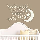 Wall Decal Decor Nursery Wall Decal Quotes - We Love You To The Moon And Back - Nursery Vinyl Wall S