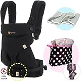 Ergobaby 【日本正規品保証-SG認定付】【日本限定ベビーウエストベルト付】 エルゴベビー ベビーキャリア 360スリーシックスティ/ピュアブラック (よだれパッド＋エルゴ収納用ポーチ付)