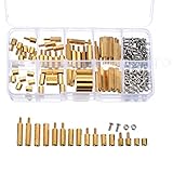 eBoot 160 Pieces m2 . 5真鍮スペーサー六角真鍮スタンドオフステンレス鋼ネジナット詰め合わせキット、オスtoメス、メスtoメス