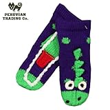【PERUVIAN】ANIMAL PUPPET MITTENS 【ペルビアン】アニマルパペットミトン PURPLE DINO(S)