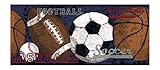 York Wallcoverings CK7623BSMP Candice Olson Kids Vintage Sports Wallpaper Memo Sample, 8-Inch x 10-I
