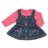 デンマークの子供服ブランドＦＩＸＯＮＩ デニム ジャンパースカート と 長袖 ボディスーツのセット 92ｃｍ