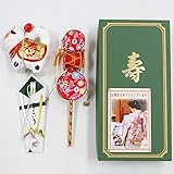 【日本製】お宮参り用小物3点セット 男の子 でんでん太鼓・いぬ張子・扇子【ギフト対応】