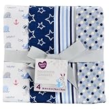 Parent 's Choice Receiving Blankets、ブルー、4パック
