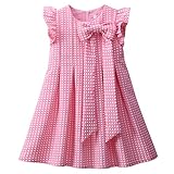Pettigirl子供 ベビードレス パーティー リボン付き ガールズ ワンピース 140-150cm