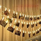 Creazy 1.5 M 10 LED Hangingカード写真クリップペグ文字列ライトランプ屋内装飾
