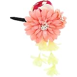 【訳アリ】【アウトレット品】 クリップ髪飾り お花と玉ばら、房飾り クリップ 1コーラル×赤