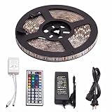 Ledmittel 24V SMD 5050 Waterproof 32.8 Ft (10M) 300leds RGB LED Strip Lights Kit with 44 Keys IR Rem