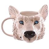 Wolf Head Shaped Ceramic Mug