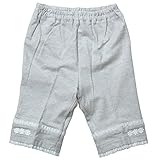 《初夏盛夏対応》(日本製) Pample Mousse(パンプルムース) 杢天竺裾切替五分丈パンツ 95cm /GY NO.DP-72307