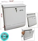 skemidex ---新しい壁マウントホワイトメールボックスW / Retrievalドア& 2キーMade of Steel 14 x 17 x 4 Comes withステンレススチールのSca