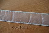 ~Coco Heart~ 大人気　　オーガンジー　オーロラ　リボン　ホワイト　　幅２６ｍｍ　1ｍ単位　(　ハーバリウム　アロマワックスバー　クリスマス　ギフト　母の日　　リース・プリザ・ドライフラワー
