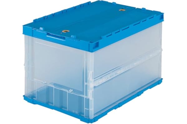 トラスコ中山(TRUSCO) 薄型折りたたみコンテナ 50Lロックフタ付 透明 TR-C50B-TM 収納ケース 収納ボックス