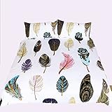 3D効果デベットカバーピローキルトカラーフェザー通気性（シングルダブルクイーンキング）3つの完全な寝具セット,220*240Cm