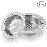 Kfym 2パックKitchen Sink Strainerセット、ステンレススチールシンク、排水Strainersバスケットハンドル、Largeワイドリム4.3 "直径フィットforキッチンシャワー