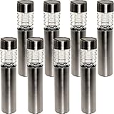 Bollard Path Lights by GreenLighting - Solar LED Lights (Stainless Steel, 8 Pck) [並行輸入品]