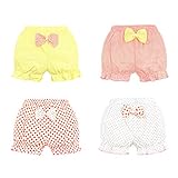Elmely 100% 綿製 幼児 ベビー ショーツ ブリーフ かわいい 蝶結び パンツ 男女兼用 日替わり ブリーフショーツ 80 90 100 110 120【4枚セット】 (120:お勧め身長範