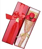 ソープフラワー メッセージカードセット(赤 ３本)