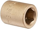Ampco Safety Tools SS-1/4D3/8 Standard Socket, Non-Sparking, Non-Magnetic, Corrosion Resistant, 1/4 