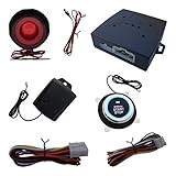 Upgrade One Way Car Security Alarm With Engine Start Push Button & Shock Sensor & Emergency Switch &