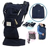 urbanfun collectionアーバンファン 腰ベルト付抱っこひも （ネイビー） 防寒セット【（財）製品安全協会 SGマーク認定】よだれパッド+収納ポーチ付