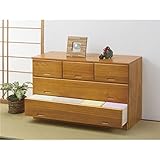 総桐ローチェスト3段5杯引き出し(組立不要完成品)