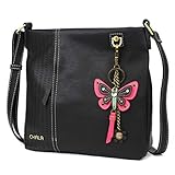 CHALA クロスボディバッグ レーザーカット フェイクレザー キーチェーン付き ブラック US サイズ: One Size カラー: ブラック