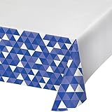 Creative Converting 324465 12Count Border Print Plastic Tablecover 54 x 102 Fractal- Cobalt [並行輸入品]